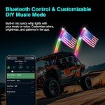 Arnzion LED Whip Lights with App Control, 2PCS