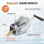 Heavy Duty 1200lb Boat Trailer Hand Winch