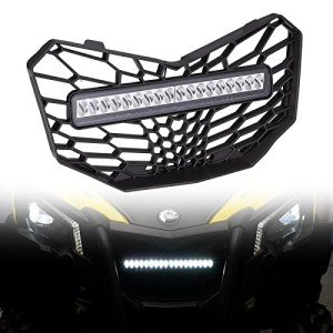 UTV Front Mesh Grill with LED Light Bar