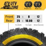 SUNROAD 4-Pack All-Terrain ATV UTV Tires 25