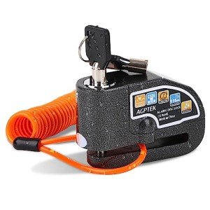 AGPTEK 110db Motorcycle Disc Brake Lock with Cable