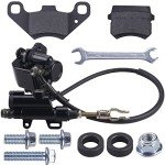 CNCMOTOK Rear Disc Brake Master Cylinder Caliper With Replaced Disc Brake Pad fit for 50cc 70cc 90cc 110cc 125cc Chinese TaoTao 110cc Peace Motorsports Quad Coolster 3050HD ATV Kids Four Wheeler