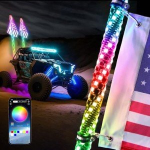 RGB LED Whip Lights for UTV and ATV