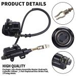 CNCMOTOK Rear Disc Brake Master Cylinder Caliper With Replaced Disc Brake Pad fit for 50cc 70cc 90cc 110cc 125cc Chinese TaoTao 110cc Peace Motorsports Quad Coolster 3050HD ATV Kids Four Wheeler