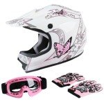 Pink Butterfly Youth ATV Full Face Helmet