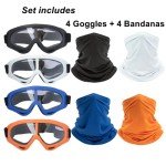 4-Pack ATV Offroad Goggles with Neck Bandanas