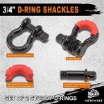 METOWARE 35,000lbs Heavy Duty Tow Strap Kit