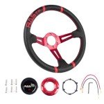 RASTP 13.58” Racing Steering Wheel with Horn Button