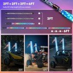 Adjustable RGB LED Whip Lights for ATV/UTV