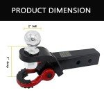 2-In-1 Trailer Hitch Ball Mount with Tow Shackle