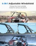 KEMIMOTO 4-IN-1 Flip Up Windshield for RZR