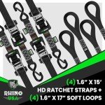 Heavy Duty Ratchet Straps Kit - 4 Pack