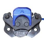 PRO BAT Rear Hydraulic Disc Brake System Caliper + Brake Disk Rotor Replacement + Brake Pad Assembly for 50cc 70cc 90cc 110cc 125cc 150cc Quad Bike ATV Buggy, Blue