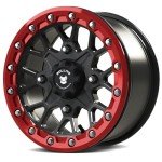 Bullite BT-05 Gunmetal ATV Wheel with Red Beadlock