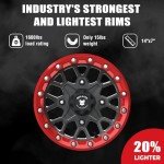 Bullite BT-05 Gunmetal ATV Wheel with Red Beadlock