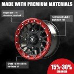 Bullite BT-05 Gunmetal ATV Wheel with Red Beadlock