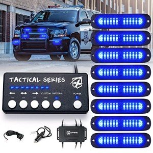 Blue LED Strobe Lights Kit for Vehicles - 8PCS