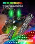2FT RGB LED Whip Lights with Remote Control