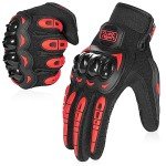 Breathable Touchscreen ATV Motorcycle Gloves - Red