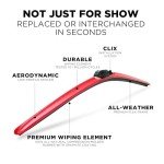 Clix Red All-Weather Windshield Wiper Blades - 22