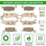 Front & Rear Brake Pads Sintered for Yamaha Grizzly 550 Grizzly 700 YFM550 YFM700, OEM# 3B4-W0045-00-00 3B4-W0045-10-00