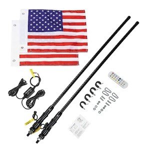 KEMIMOTO 2ft LED Whip Lights for UTVs