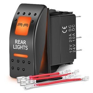 Nilight UTV Rear Rocker Switch with LED Backlight