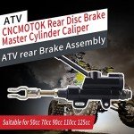 CNCMOTOK Rear Disc Brake Master Cylinder Caliper With Replaced Disc Brake Pad fit for 50cc 70cc 90cc 110cc 125cc Chinese TaoTao 110cc Peace Motorsports Quad Coolster 3050HD ATV Kids Four Wheeler