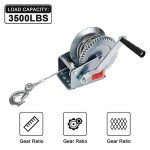 Heavy Duty 3500 lbs Hand Winch with Steel Rope