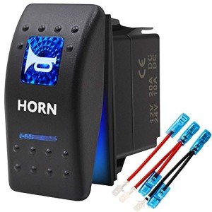 Waterproof Rocker Switch with Blue LED Light