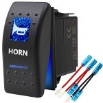 Waterproof Rocker Switch with Blue LED Light