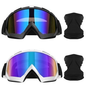 2 Pack ATV Off-Road Goggles with Neck Gaiter