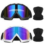 2 Pack ATV Off-Road Goggles with Neck Gaiter