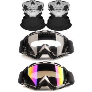 ATV Safety Goggles and Skull Face Mask Set