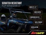 SuperATV Scratch-Resistant Flip Windshield for Yamaha Viking