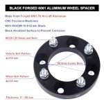 2-Inch Black ATV UTV Wheel Spacers - Pack of 2