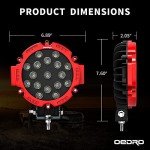 OEDRO 7" 51W Round LED Offroad Light Pods