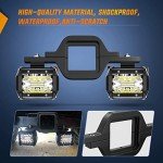 Nilight 60W 4-Inch LED Pods with Tow Hitch Brackets