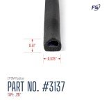 FlexSeals 25ft Rubber D-Shaped Weather Seal Strip