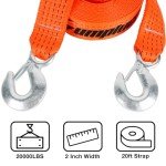 Heavy Duty 20ft Tow Straps with Hooks