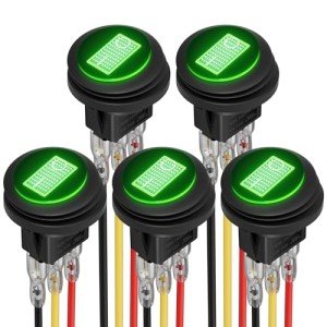 DaierTek Waterproof Round Toggle Switch - 5 Pack