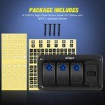 Nilight 3 Gang Rocker Switch Panel with USB Charger