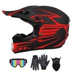 Kids' MX Helmet Set with Goggles & Gloves