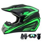 Youth ATV Motocross Helmet & Goggles Set (Green)