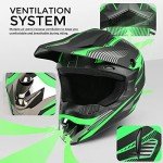 Youth ATV Motocross Helmet & Goggles Set (Green)