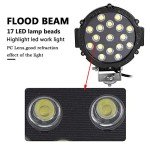 7" 51W LED Light Bar for Off-Road Vehicles