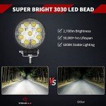 YITAMOTOR 4PCS 4-Inch Round LED Work Lights