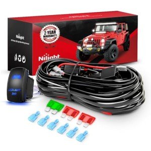 Nilight 12AWG LED Light Bar Wiring Harness Kit