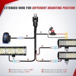 Nilight 12AWG LED Light Bar Wiring Harness Kit