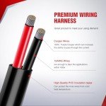 Nilight 12AWG LED Light Bar Wiring Harness Kit